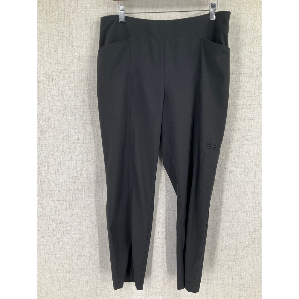 Chico's Zenergy Cargo Pants Women M Black Tapered Stretch Utility Classic